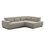 Canapé d'angle relax droit ELIOTT tissu taupe