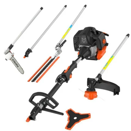 Débroussailleuse thermique 5 en 1 Multitool avec élagueuse sur perche inclinable