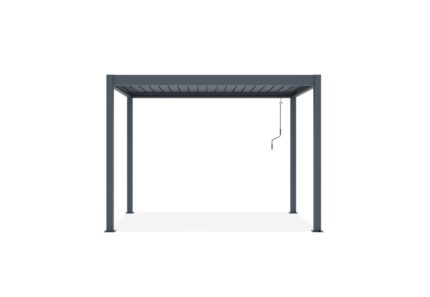 Pergola bioclimatique autoportée PIANA 3x2m aluminium gris - Lames orientables