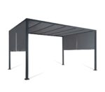 Pergola coulissante 2 pans 3x4 M belvédère de jardin toile gris anthracite – Image 4