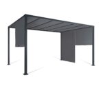 Pergola coulissante 2 pans 3x4 M belvédère de jardin toile gris anthracite – Image 2