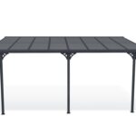 Pergola/Carport adossé 15m² KLEO 5x3m aluminium gris