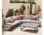 Salon de jardin en acier coloris beige - 6 places places - cavalaire beige - ozalide – Image 4