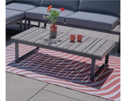 Salon de jardin en acier coloris beige - 6 places places - cavalaire beige - ozalide