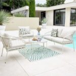 Salon de jardin en acier coloris blanc - 4 places places - antibes - ozalide