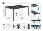 Pergola bioclimatique autoportée PIANA 4x3m aluminium gris - Lames orientables – Image 3