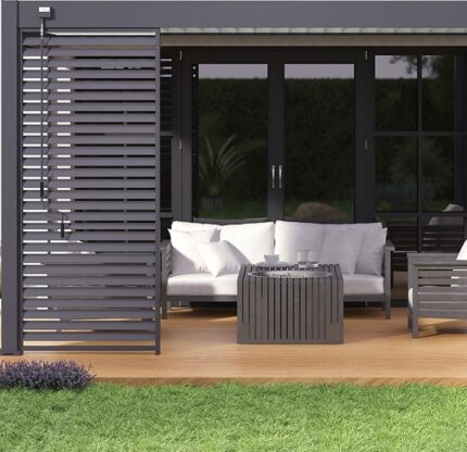 Pergola Bioclimatique Ombréa VS 3x4M adossée - Anthracite/Blanc - V2