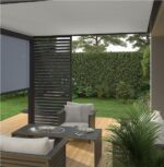 Pergola Bioclimatique Ombréa VS 3x4M adossée - Anthracite/Blanc - V2 – Image 4