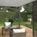 Pergola Bioclimatique Ombréa VS 3x4M adossée - Anthracite/Blanc - V2 – Image 3