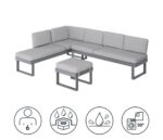 Salon de jardin aluminium GoodHome Moorea Modulable 6 personnes – Image 2