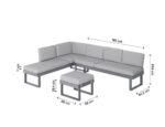 Salon de jardin aluminium GoodHome Moorea Modulable 6 personnes