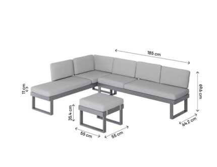 Salon de jardin aluminium GoodHome Moorea Modulable 6 personnes