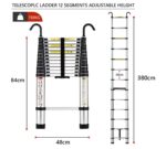Échelle Télescopique 3,8M en Aluminium Bricolage Pliable, Charge Maximale 150kg – Image 2