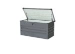 Coffre de jardin métal 635 L, l.145 x H.72 x P.70 cm, gris anthracite, Blooma – Image 4