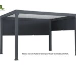 Rideau latéral manuel Actual pour pergola Green Outside 3m coloris noir sablé