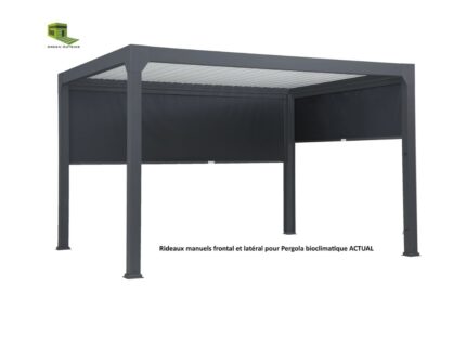 Rideau latéral manuel Actual pour pergola Green Outside 3m coloris noir sablé