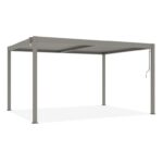 Pergola bioclimatique autoportée PIANA 4x3m aluminium taupe - Lames orientables