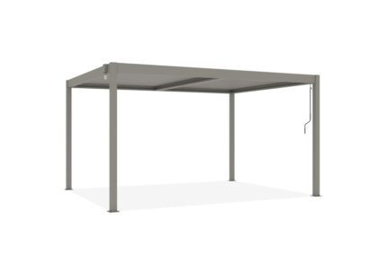 Pergola bioclimatique autoportée PIANA 4x3m aluminium taupe - Lames orientables