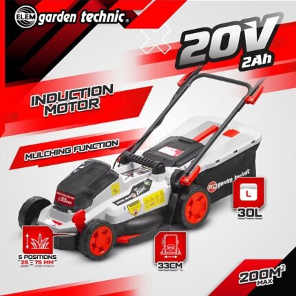 Tondeuse et coupe bordures rechargeables 20V max + 2 batteries - Elem Garden.