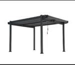 Pergola bioclimatique autoportée aluminium et acier gris Fred 4 x 3 m – Image 6