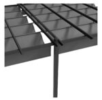 Pergola rétractable dim. 5,97L x 3,58l x 2,23H m structure robuste alu toile polyester haute densité 180 g/m² incluse gris – Image 6