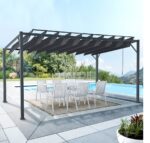 Pergola lames orientables 3x4 M gris anthracite