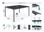 Pergola bioclimatique autoportée PIANA 4x3m aluminium gris - Lames orientables – Image 6