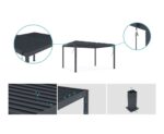 Pergola bioclimatique autoportée PIANA 4x3m aluminium gris - Lames orientables – Image 3