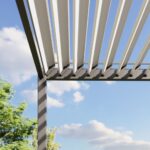 Pergola bioclimatique autoportante aluminium et acier gris Samiel 4x3 m – Image 2