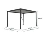 Pergola bioclimatique autoportante aluminium et acier gris Samiel 4x3 m – Image 9