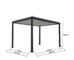 Pergola bioclimatique autoportante motorisée aluminium Breva coloris gris Klikstrom 3 x 4 m – Image 4