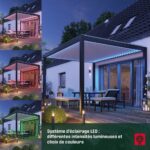 Pergola bioclimatique autoportante motorisée aluminium Breva coloris gris Klikstrom 3 x 4 m – Image 3