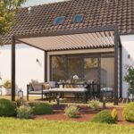 Pergola bioclimatique autoportante motorisée aluminium Breva coloris gris Klikstrom 3 x 4 m – Image 2