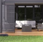 Pergola Bioclimatique Ombréa VS 3x4M adossée - Anthracite/Blanc - V2
