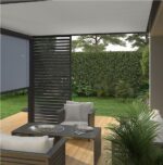 Pergola Bioclimatique Ombréa VS 3x4M adossée - Anthracite/Blanc - V2 – Image 5