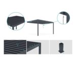 Pergola bioclimatique adossée PIANA 4x3m aluminium gris - Lames orientables – Image 5